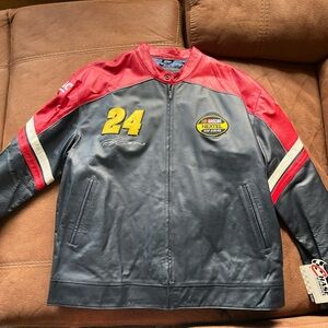 Wilsons Leather Red and Black Racing Jacket